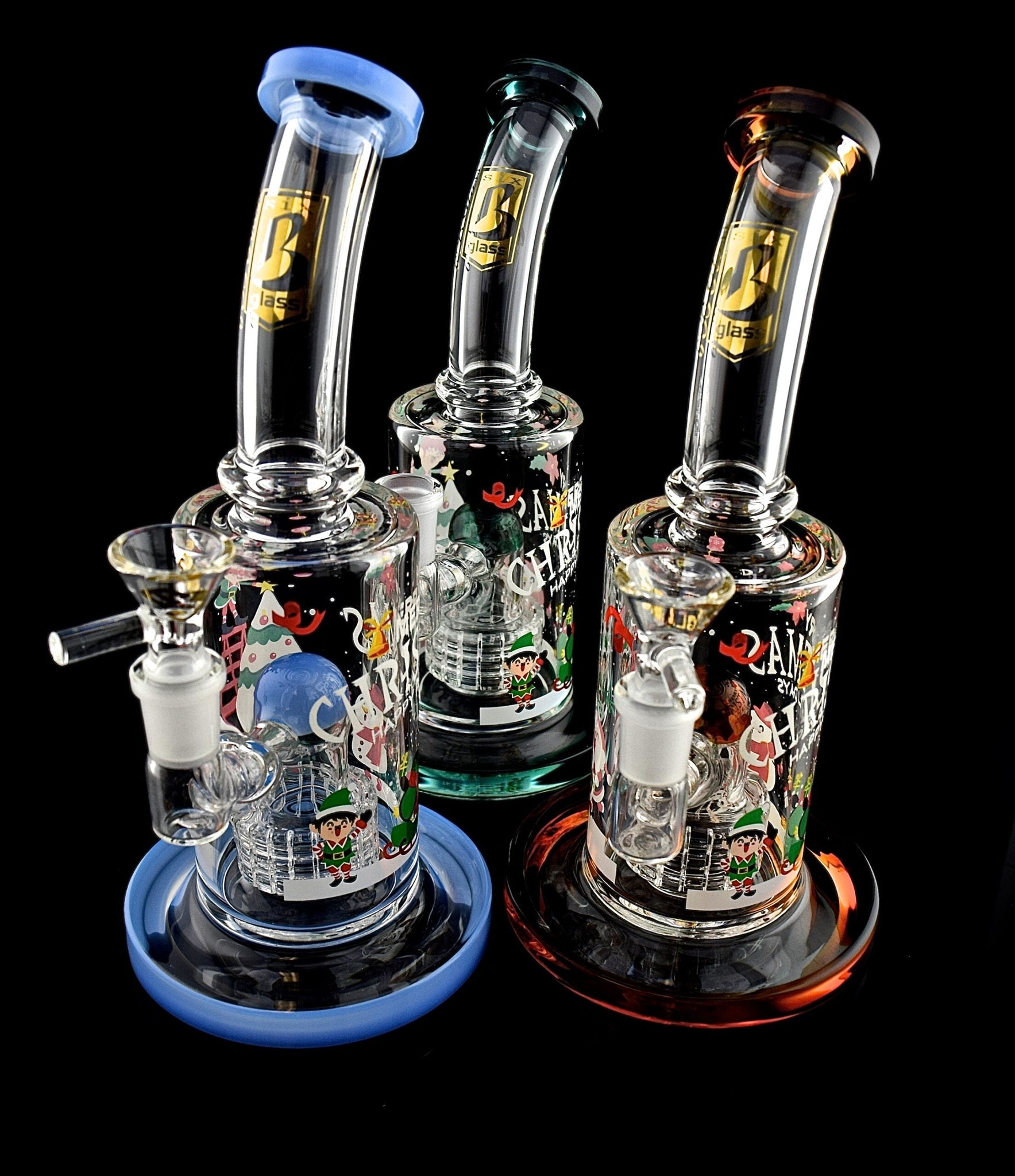 6B Glass Christmas Bong-236