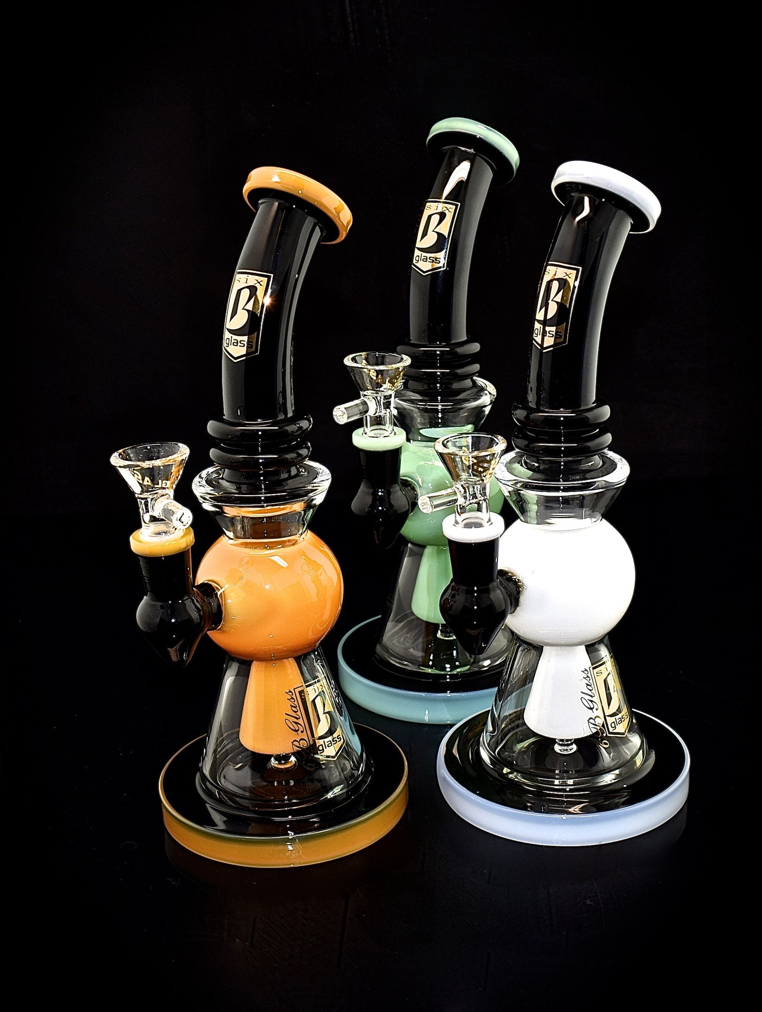 6B GLASS - Fancy Colorful Smoking Glass Water Pipe with super nice new perc-2021B34