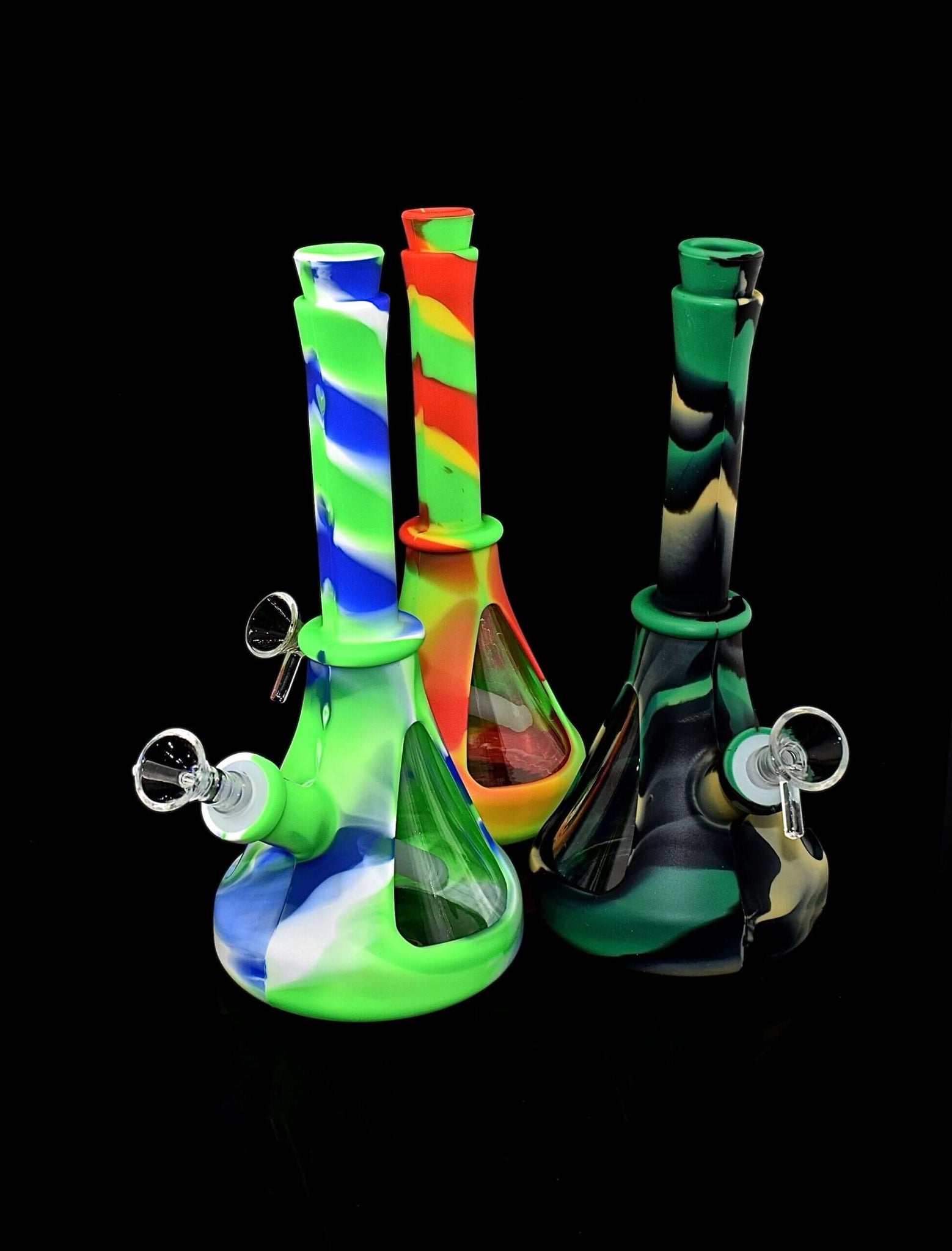 10" Colorful Silicone Waterpipe with glass looks-3