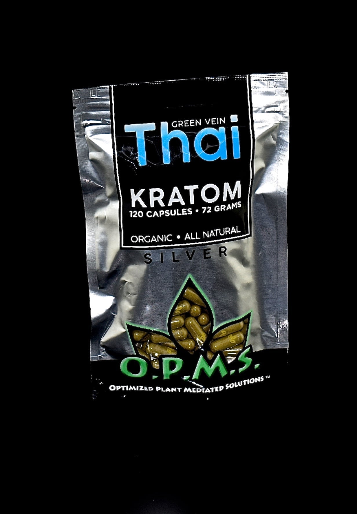 OPMS Silver - Maeng Da 72 gm 120 caps,Malaysian,Maeng Da,Thai,Bali,Vietnam-1136