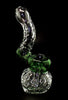 8" Custom Transparent Green Water Bubbler Glass Pipe 140g | Outer Limit Sales - 1581