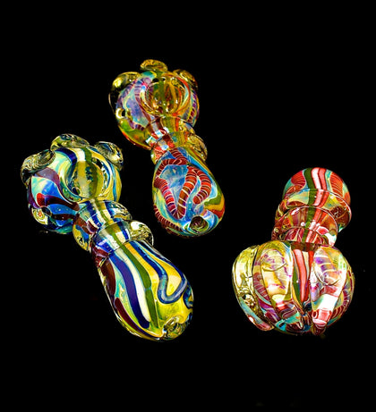 Color Changing Frit Swirl Glass Pipe