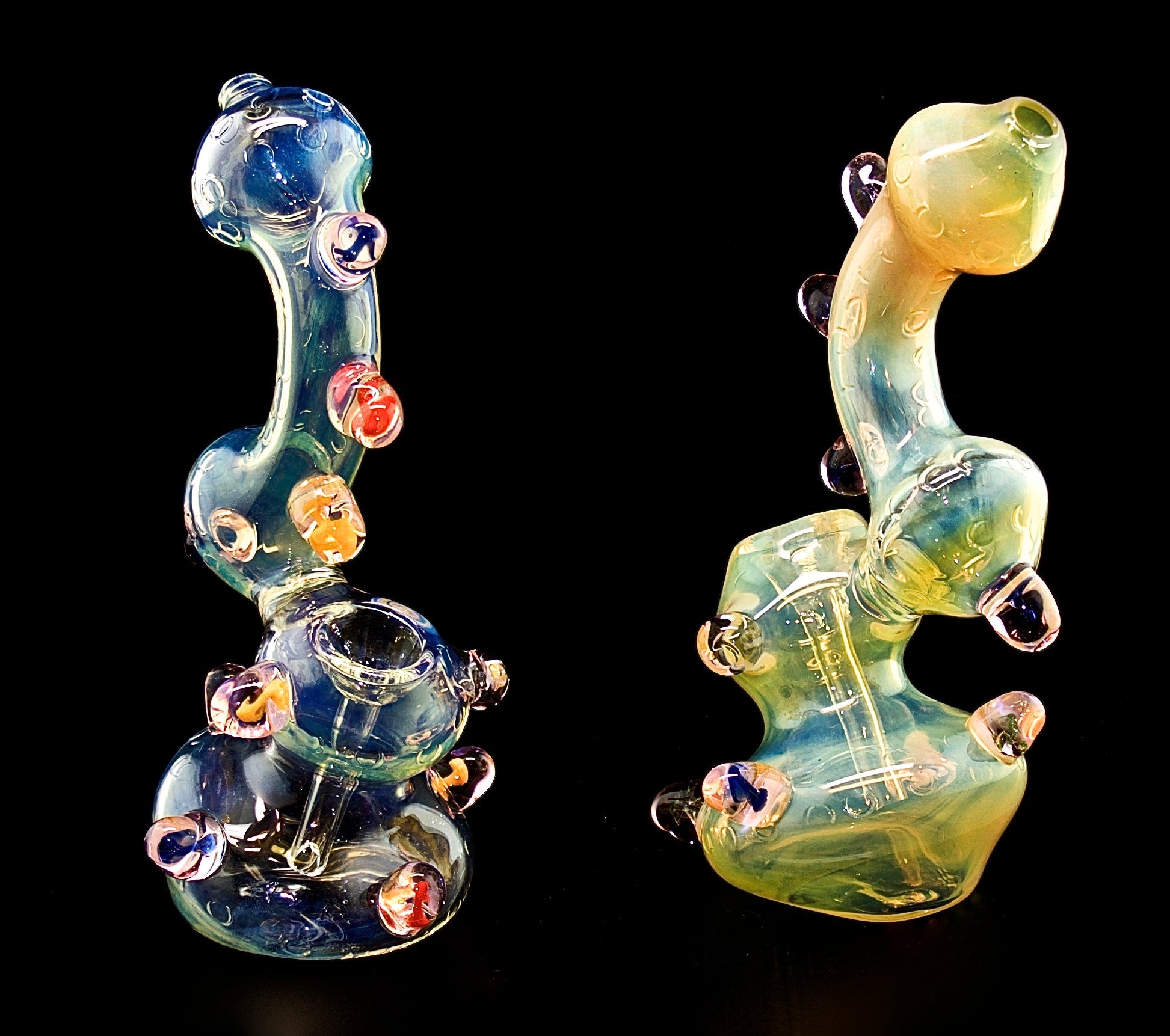 8" Fumed Infinite Stone Water Glass Bubbler Pipe 240g | Outer Limit Sales - 1593