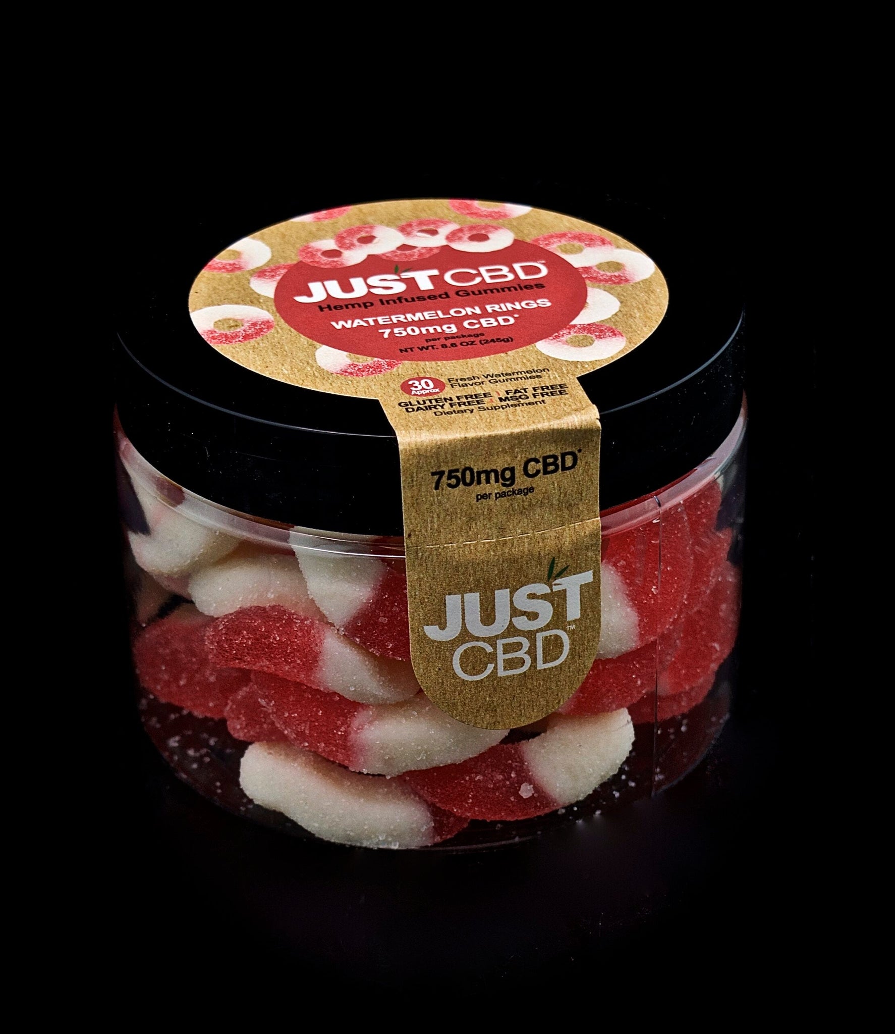 JUST CBD-GUMMIES-750MG (MIXED) | WATERMELON RINGS | Outer Limit Sales-896
