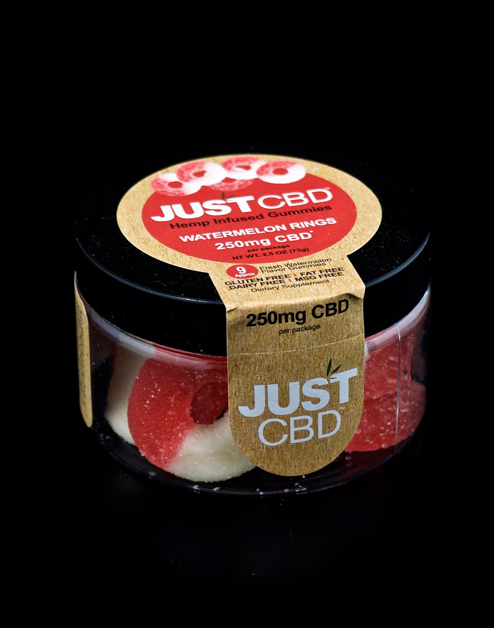 JUST CBD-GUMMIES-250MG | WATERMELON RINGS | Outer Limit Sales-866