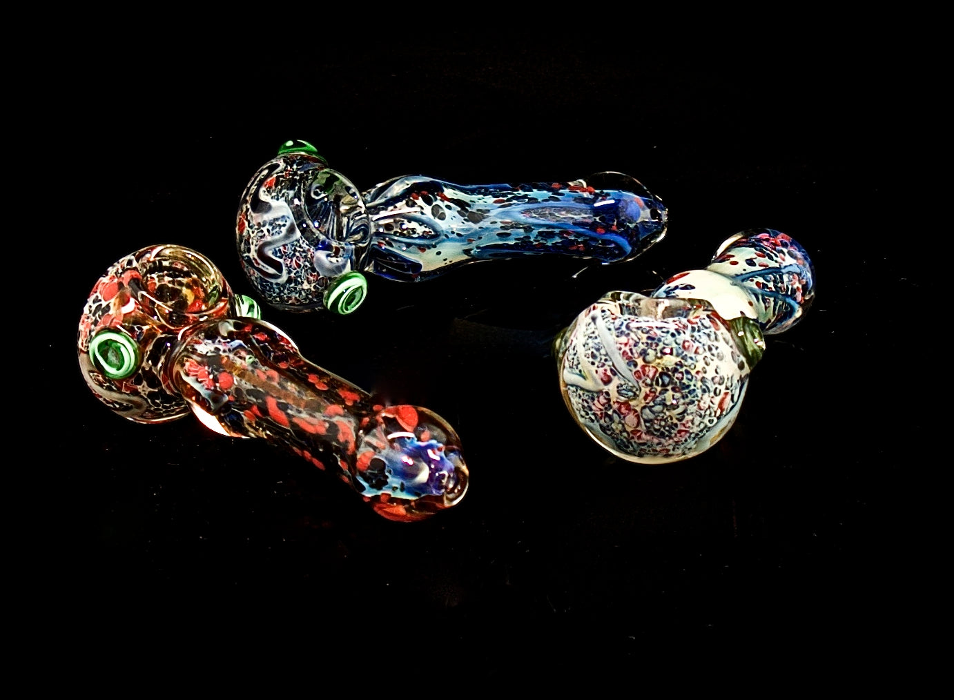 4" Colorful Fumed Psychedelic Hand Glass Pipe 120g | Outer Limit Sales - 1614