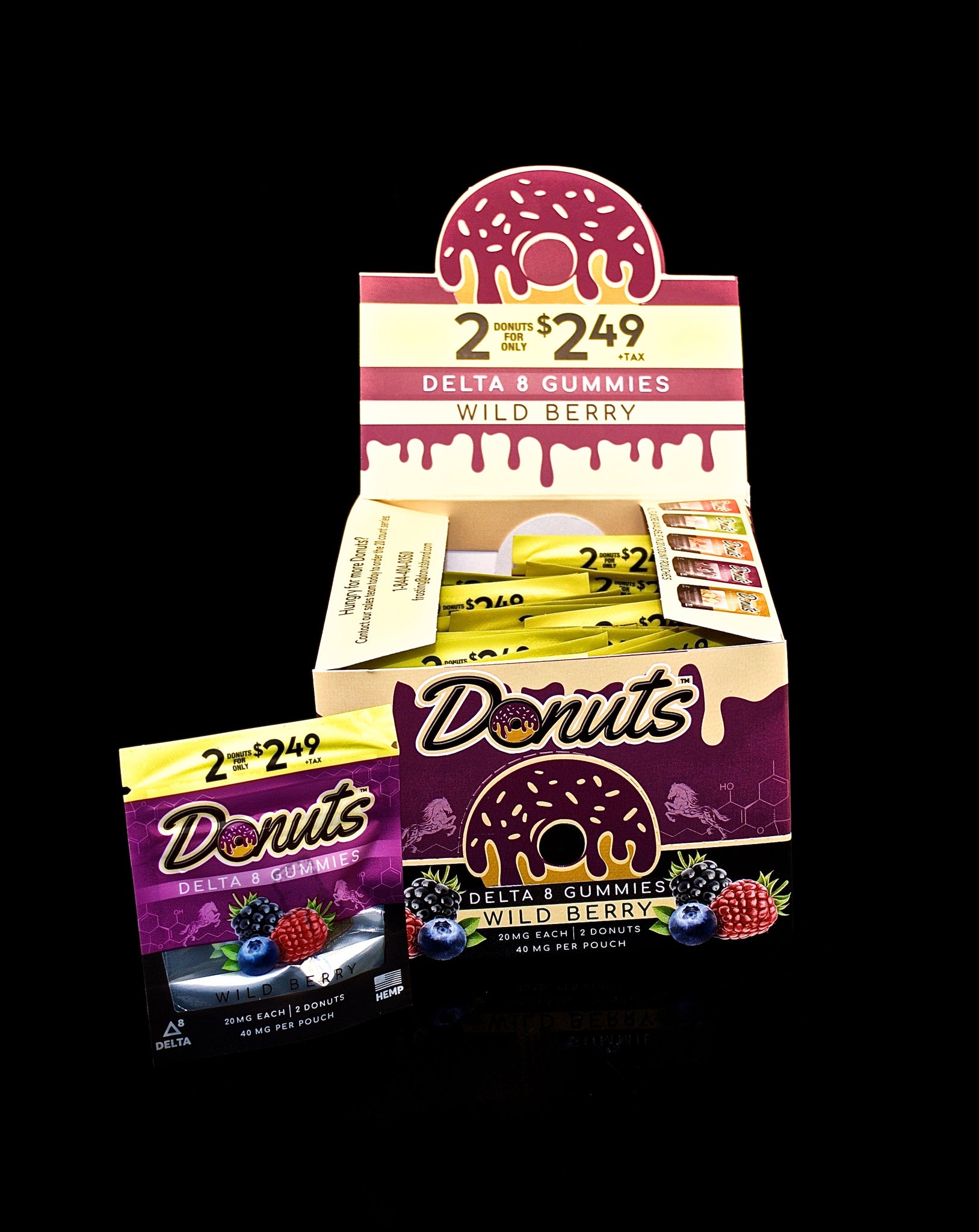 Delta 8 Donut Fruit Punch Gummies | Wild Berry | Peach Mango | Guava -519