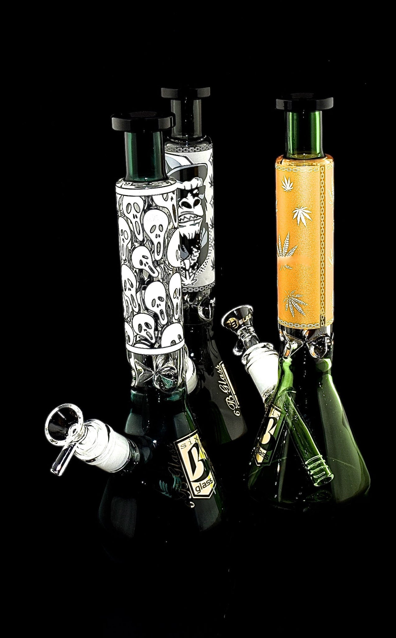 6B GLASS - 12" Glow in Dark Colorful WaTer-Pipe | Outer Limit Sales-2020B79