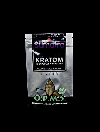 O.P.M.S. Silver - White Vein Indo 9.6g, 16 Caps Kratom