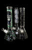 Glow in Dark Biker Design with Decal Water Pipe 12 inches -676