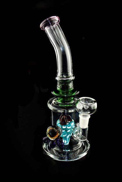 multi functions 10 Inch glass smoke water Bong pipe bent neck with Matrix Barrel Percolator