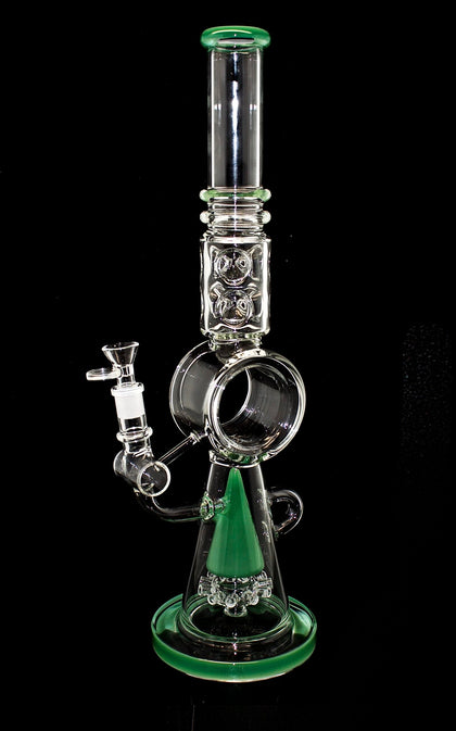 Color Thick Lip & Base Hookah Water Pipe Glass 14 Inch Tobacco Beaker Bong | Outer Limit Sales -461