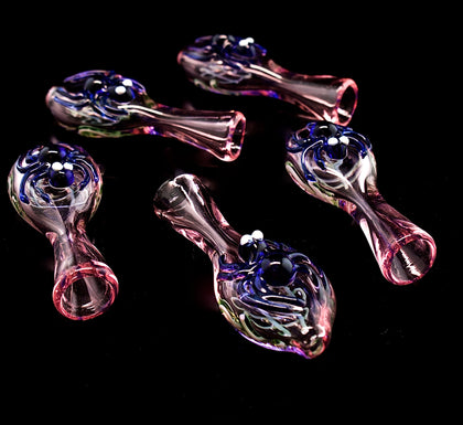 Pink Twist Chillum Glass Smoking Pipe - 3.5