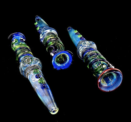 Colorful Steam Roller Smoking Glass Pipe -Outer Limit Sales -1864