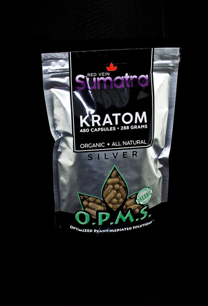 O.P.M.S. Silver - Red Vein Sumatra 288g, 480 Caps Kratom