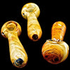 Yellow Hand Crafted Inside Out Frit Work Glass Pipe 5 Inches-1811