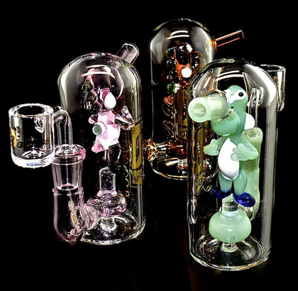 BENT NECK ANIMAL STYLE  PERC WATER PIPE- 2021B50