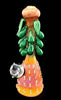 Pine apple StYLE water Pipe with leaf Decorate Style Smoking Glass Bubbler Smoking Pipes -1987