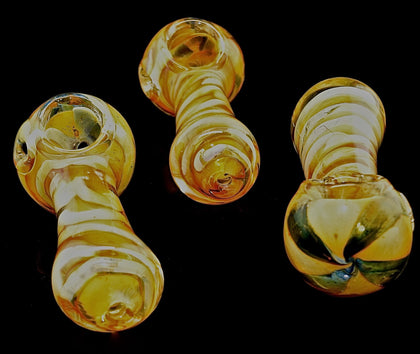 Handmade Glass Pipes Mystery Smoking Hand Pipe Yellow and White Pretty Tobacco Pipes Unique Beautiful Pipes-1879