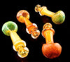 4" Gold Flaming Smoking Glass Pipe -Outer Limit Sales -1996