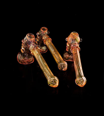 Outer Limit Sales - Gold Flaming Hammer Bubbler -1489