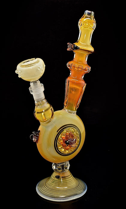 Gold Flaming Sherlock Bubblers Smoking Glass Water Pipe -1947