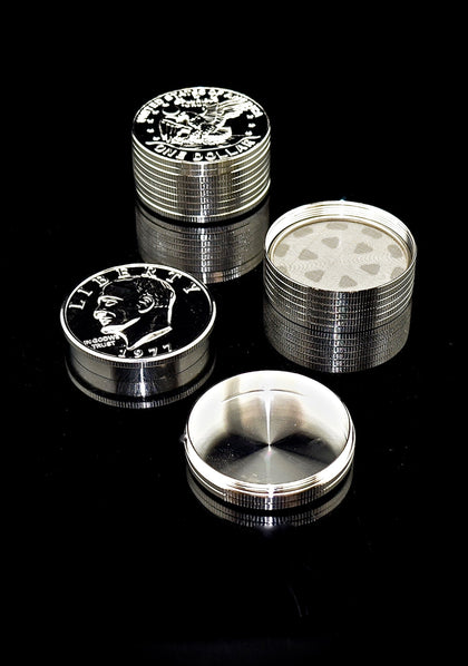 3 Parts Dollars Shape Metal Zinc Alloy Herb Grinder 42mm Silver Sharp Tooth Weed Smoking Crusher, View Dollars Shape crusher