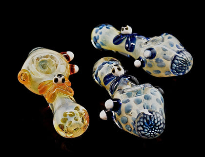 Flowers & Bees Pipe - Glass Floral Pipes - Beautiful Girly Pipe - Cute Handmade Pipe 5.5