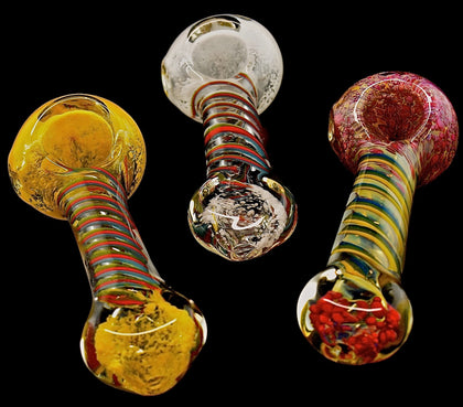 Thick Gold Fumed Spiral Glass Pipe - 1837