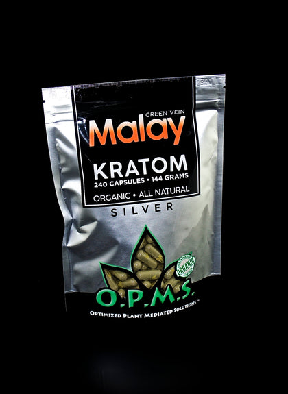 O.P.M.S.® Silver™ Kratom - Malay - 240ct Capsules - 144g