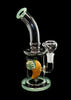 Bent Colorful smoking glass water pipe with fruit perc | Outer Limit Sales-356