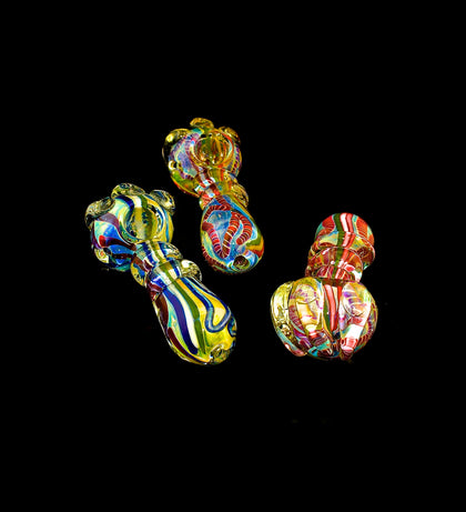 Color Changing Frit Swirl Glass Pipe