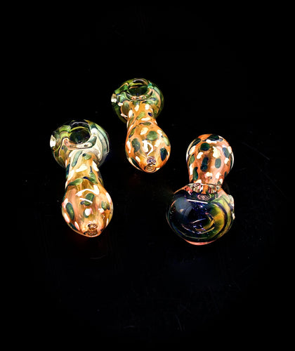 Heavy and Gold Flaming Smoking Glass Pipe