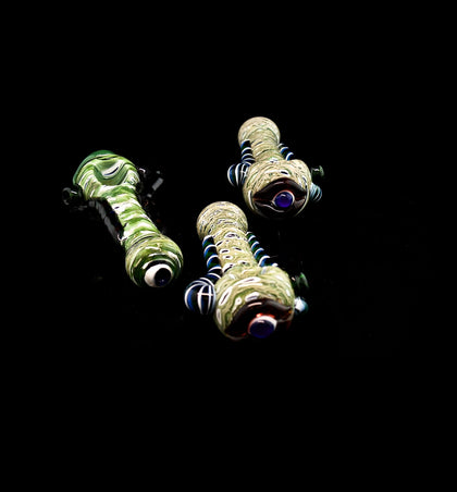 Eyes Smoking glass pipe with fancy color-Outer Limit Sales-564