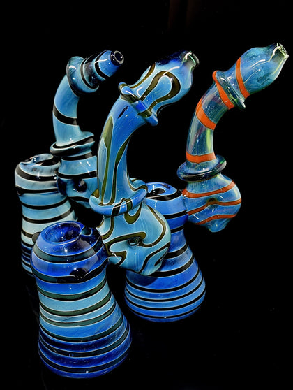 XL Martian Blue  Sherlock Bubbler | Outer Limit Sales -1966