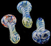 Clear Multicolor Swirl Striped Glass Pipe-1834