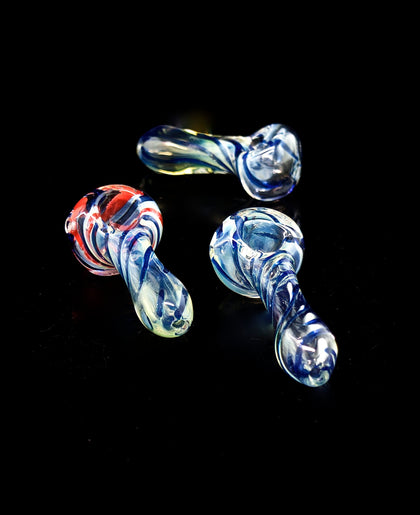 Red Blue Color Spoon Hand Pipe-Outer Limit Sales