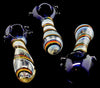 Rasta Color Swirl Striped Double Bowl Glass Pipe - 1838