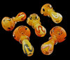 3" Gold Flaming STRIP Smoking Glass Pipe -1992