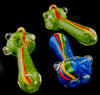 Rasta Swirl Striped Color Changing Glass Pipe -1791