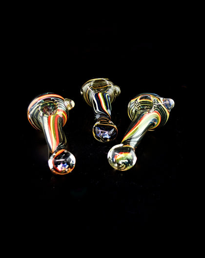 Twisted Rasta Stripe Jamaica Spoon Smoking Glass Pipe 4.5