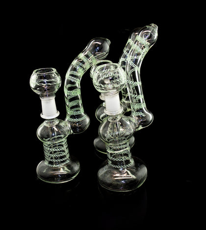 Medium Rasta Sherlock Wax Recycler Bubbler -Outer Limit Sales-1048