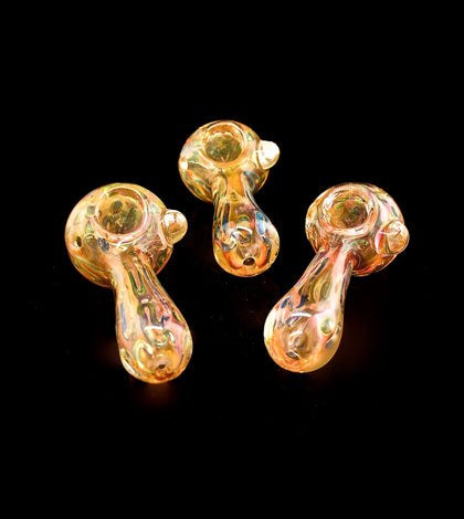 Gold Fumed Spoon Pipe with Flower – Wholesale Smoking Pipe-695