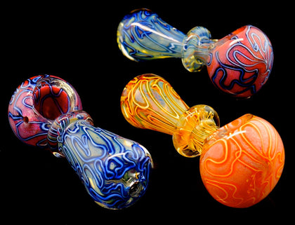 Thick Glass Pipe, Color Changing Glass Pipe for Smoking, Heady Glass Pipe, Heavy Glass-1847