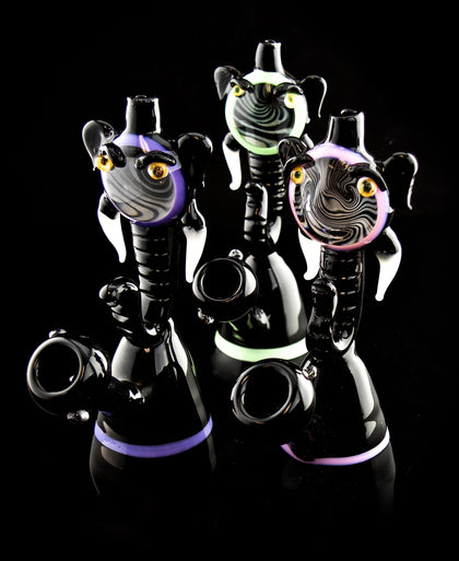 Custom Glass 6” Black and Pink Elephant Rig Water Pipe – Outer Limit Sales-503