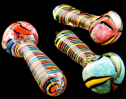 Rainbow Pipe Glass Pipe Unique Chunky Colorful Smoking Bowl- 1800