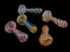 Small Clear Spiral Striped Glass Pipe - 1968