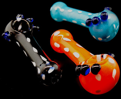 Thick Fumed Color Changing Bubble Glass Pipe - 1792