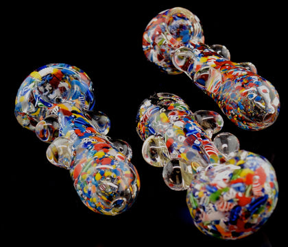 Multicolor Confetti Clear Glass Pipe - 1807