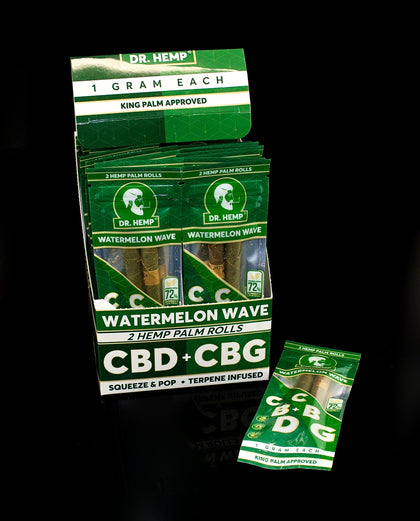 DR.HEMP BERRY TERPS 2 HEMP PALM ROLLS CBD+CBG-SQUEEZE & POP.TERPENE INFUSED | WATERMELON WAVE  FLAVOR-549